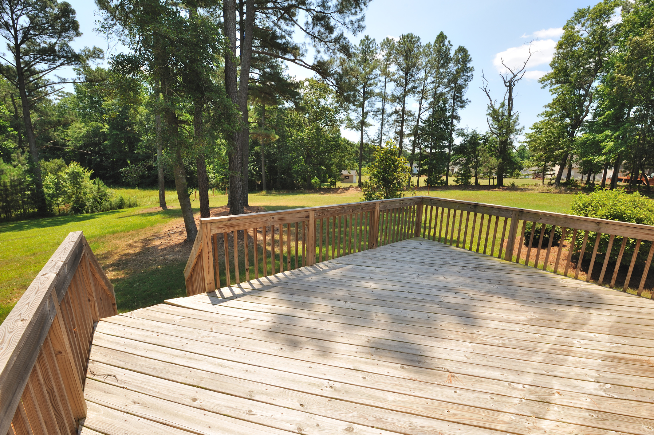 Large Wooden Deck of Home
